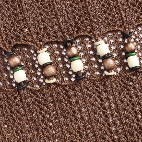 KNIT MESH ROUND NECKLINE BEADED HOLLOW
OUT MAXI DRESS - Picture 4 of 6